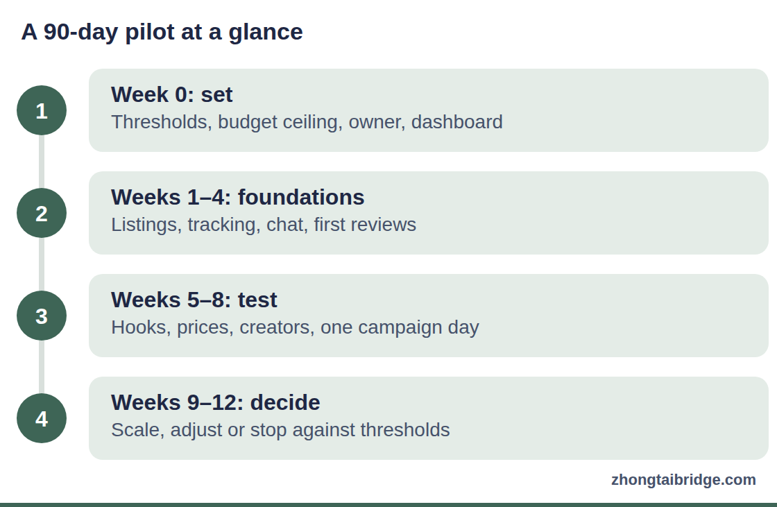 Process diagram: A 90-day pilot at a glance