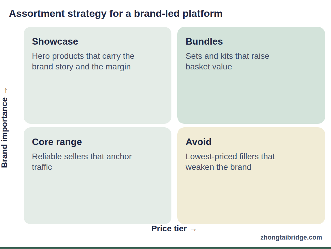 Two-by-two matrix: Assortment strategy for a brand-led platform